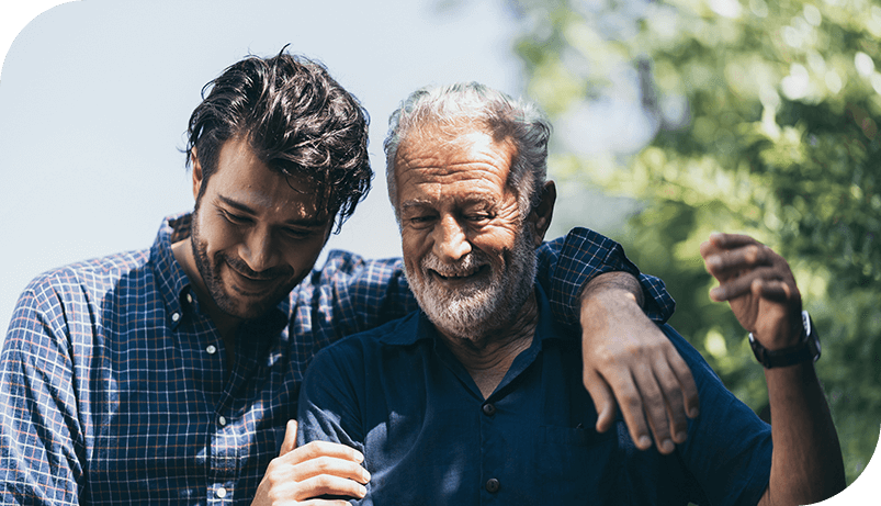 father and son sharing a nice moment